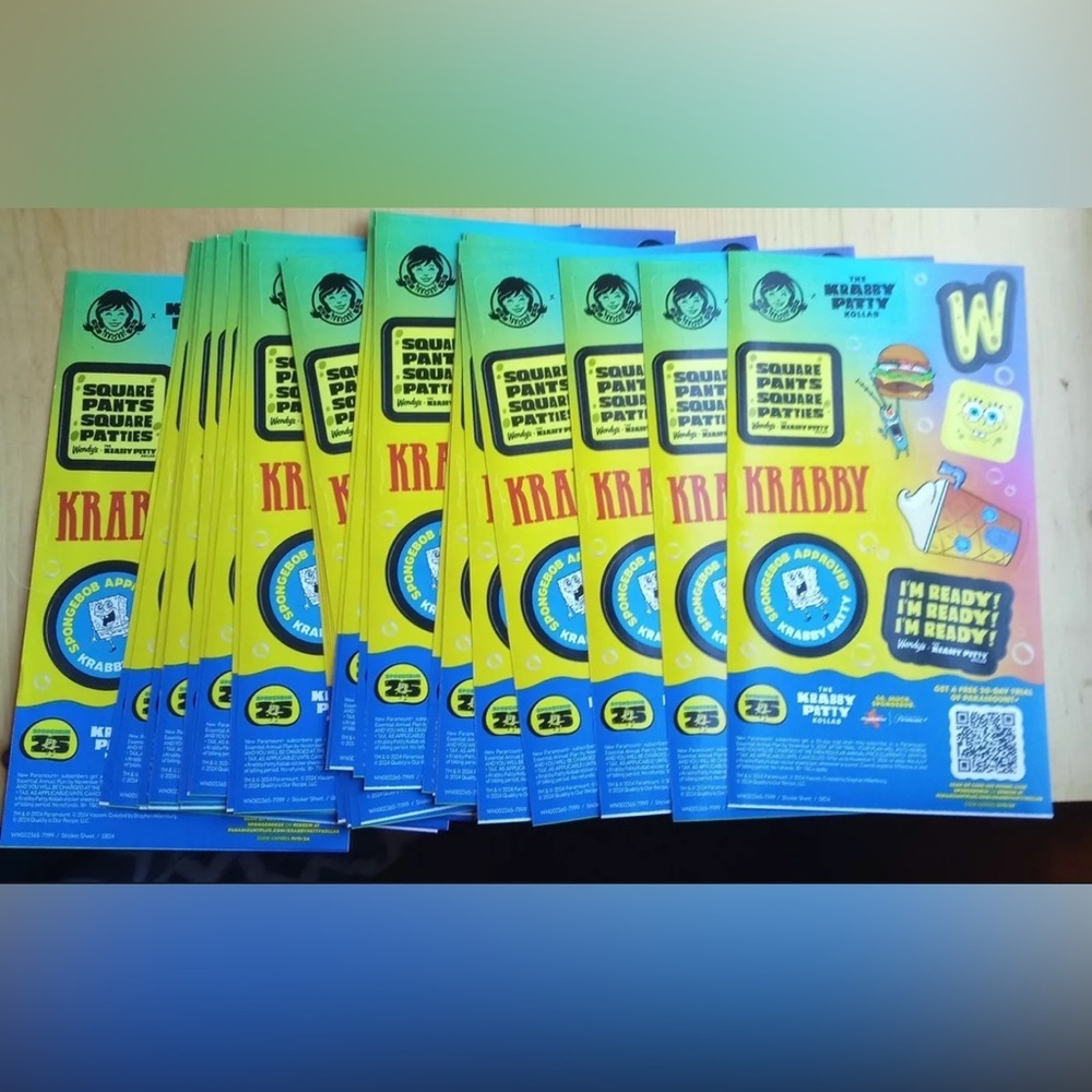 SpongeBob Wendy's krabby‎ pattie stickers 30 sheets - Picture 2 of 2